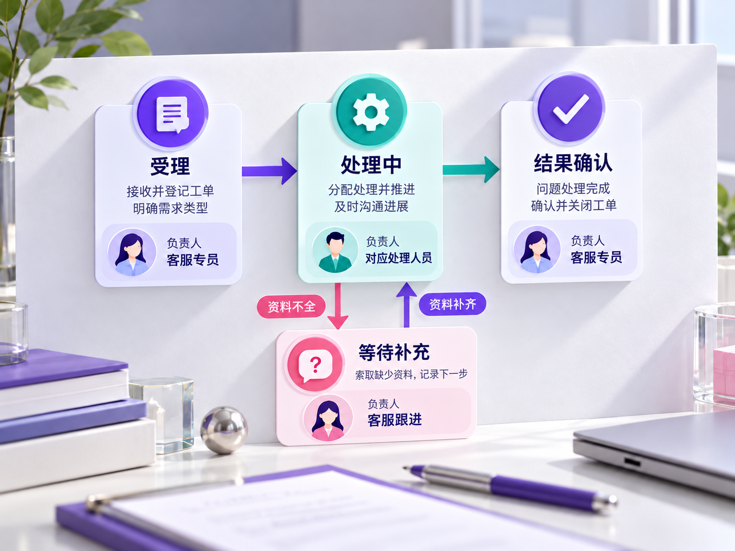 状态对应真实进展,负责人和交接条件一起明确。