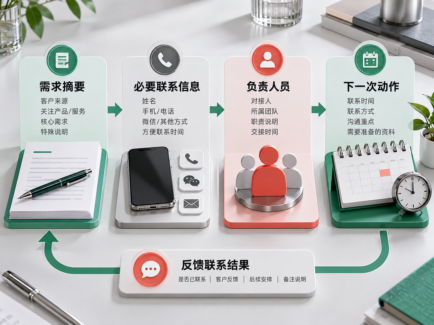 交接时写明给谁处理、何时联系,让线索继续向前。