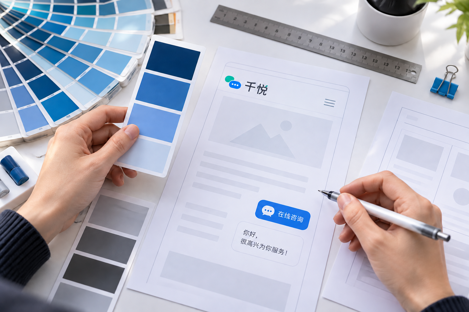 颜色、欢迎说明与入口位置共同服务清楚识别。