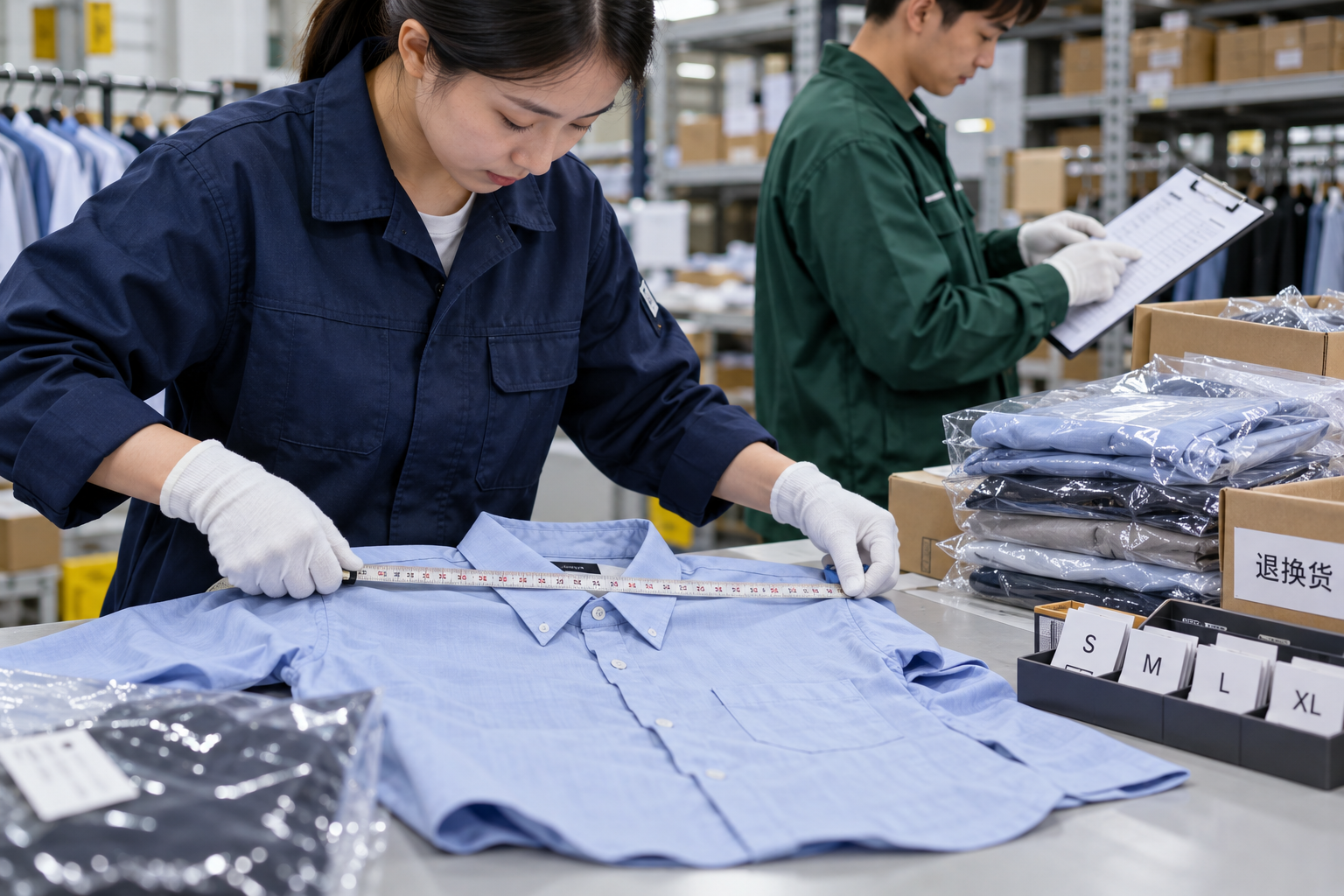 退换咨询把尺码、商品状态和处理要求交给仓库。